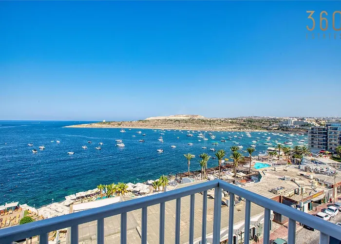 Beautiful Seafront With Comfy Beds, Ac & Wifi By 360 Estates Appartement San Pawl il-Baħar